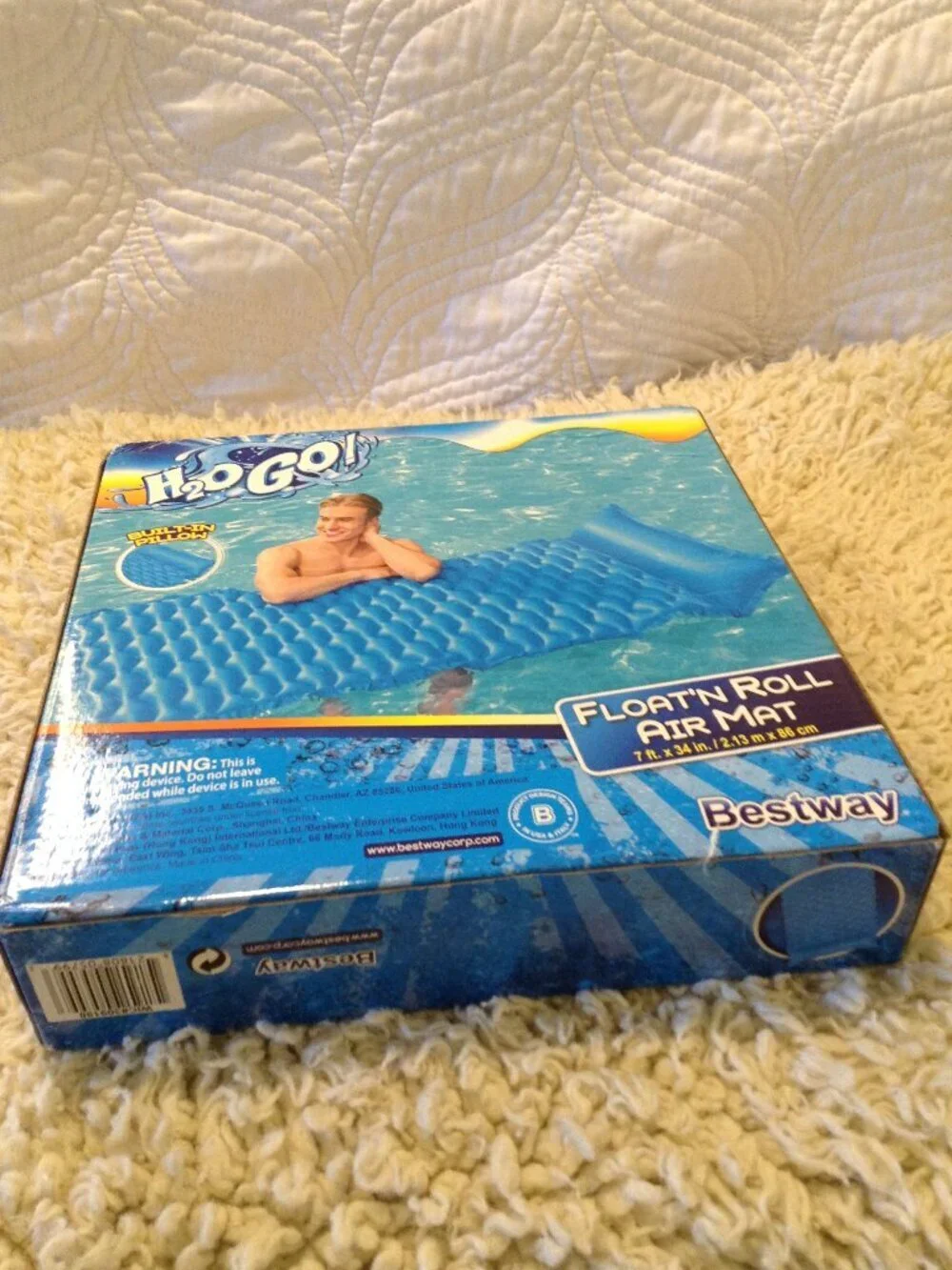 NWOT Best Way H2O Go! 7' long Float N Roll Air Mat (2) Summertime Fun Pool Kids